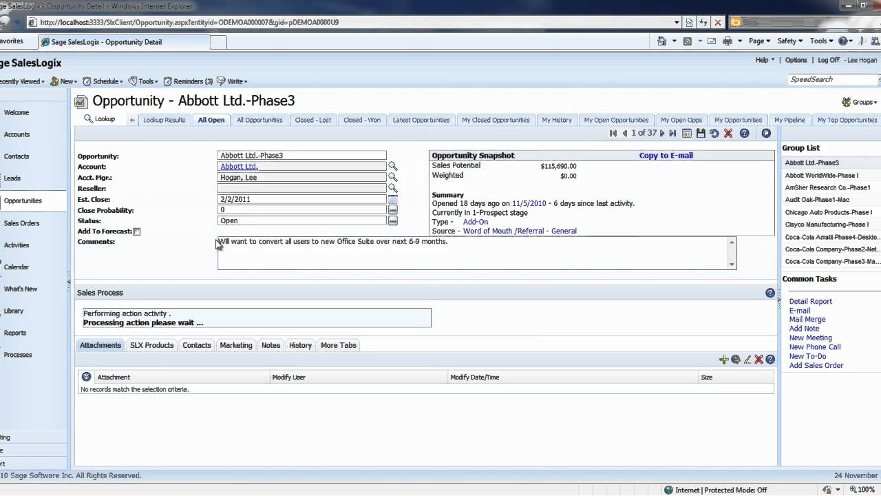 SalesLogix Sales Processes - SalesLogix Demo Series