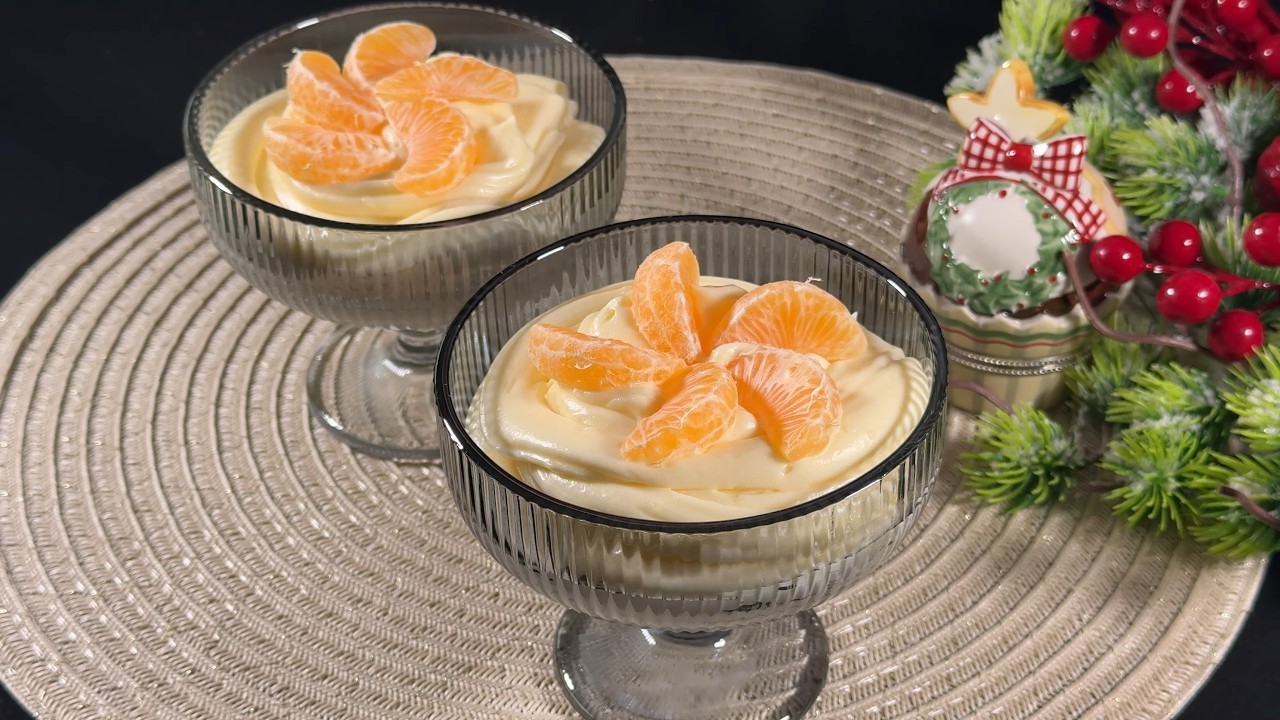 Italienische Mandarinenmousse in nur 5 Minuten. Köstlich vom ersten Löffel an! 🍊✨