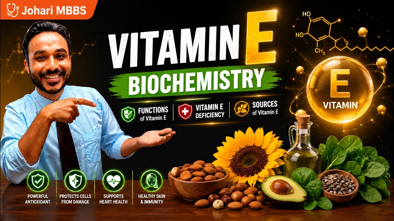 Vitamin E Biochemistry MBBS 1st Year | Functions of Vitamin E | Vitamin E Deficiency & Sources