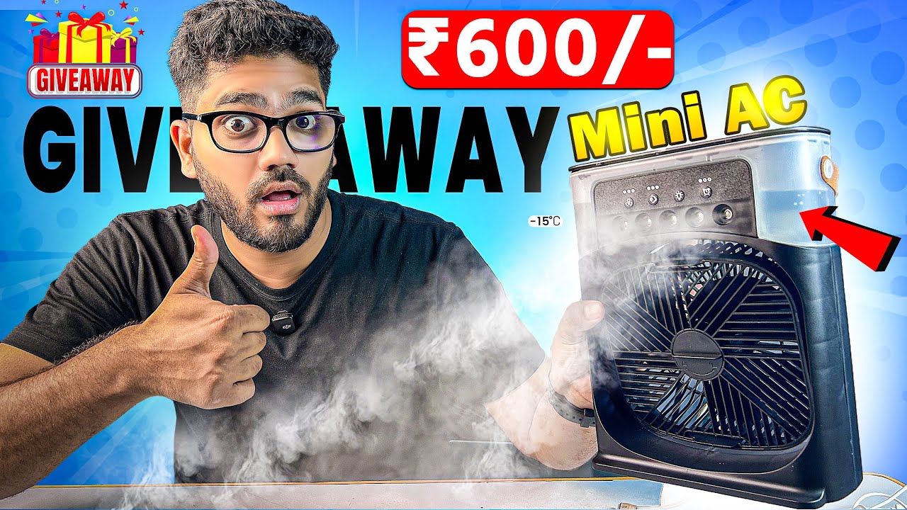 ₹600 Mini Cooler Unboxing & Review 🔥  GIVEAWAY Alert 🔥