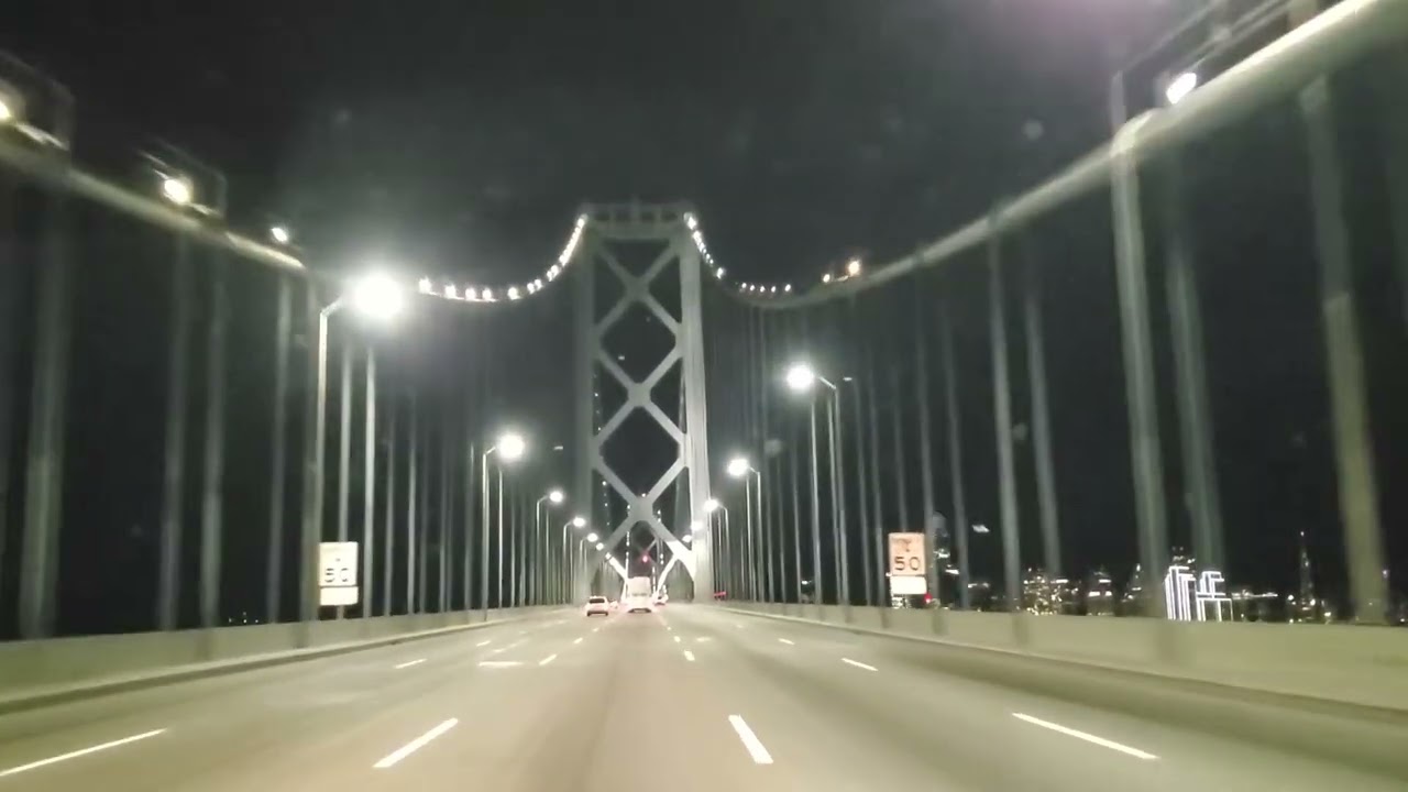 Driving on the Bay Bridge into San Francisco