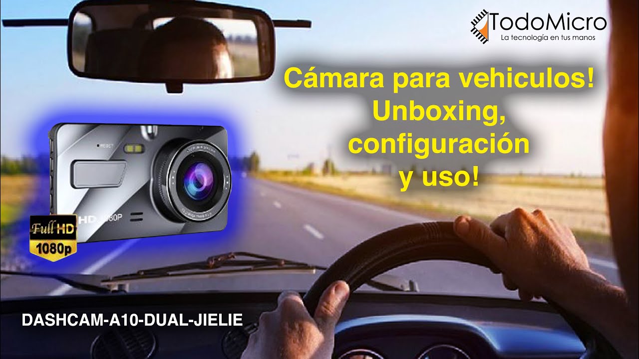 Cámara dual para vehículo (frontal y trasera) 1080p. Unboxing, modos y uso