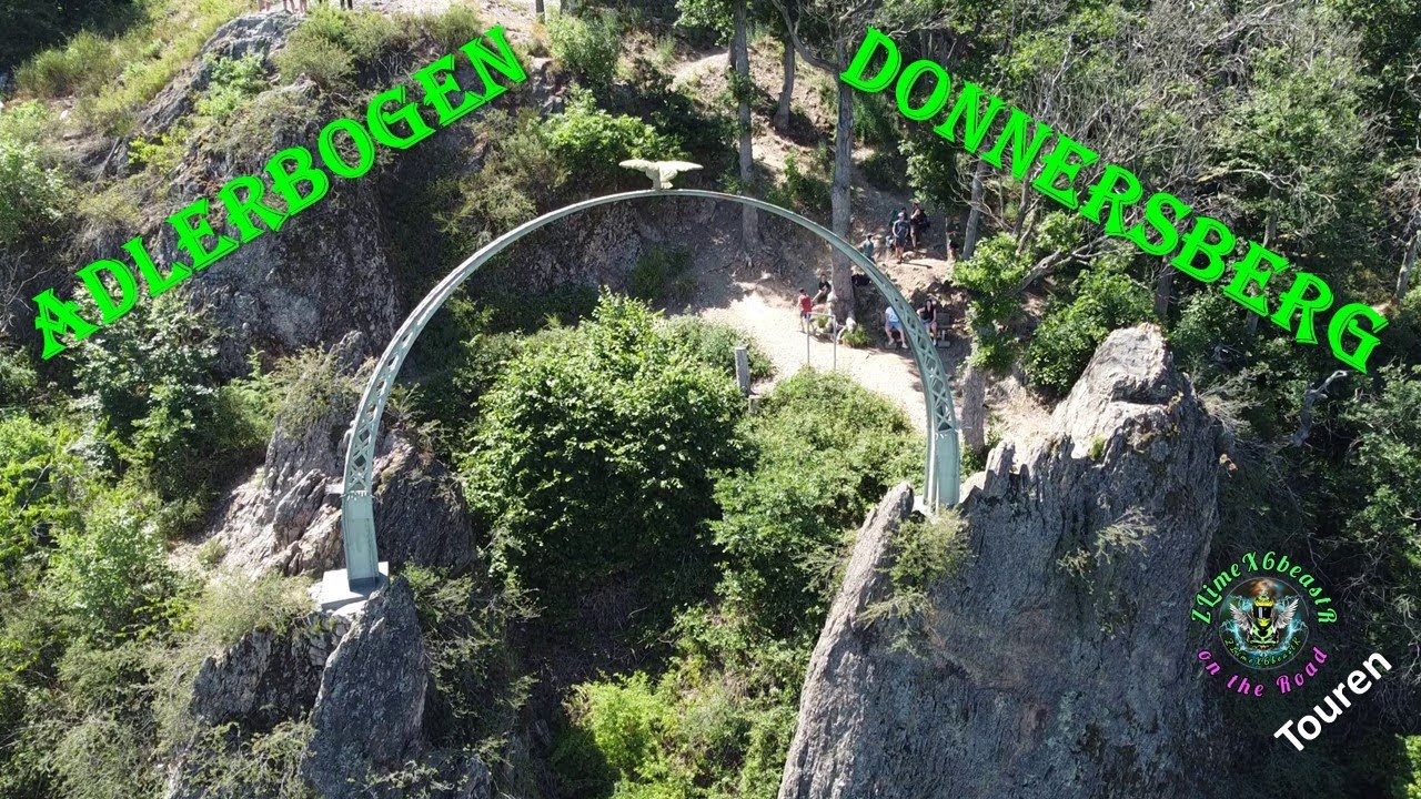 🌏Motorradtour zum Donnersberg ( Pfalz ) Burgruine Frankenstein, Sippersfelder Weiher, Adlerbogen⚜
