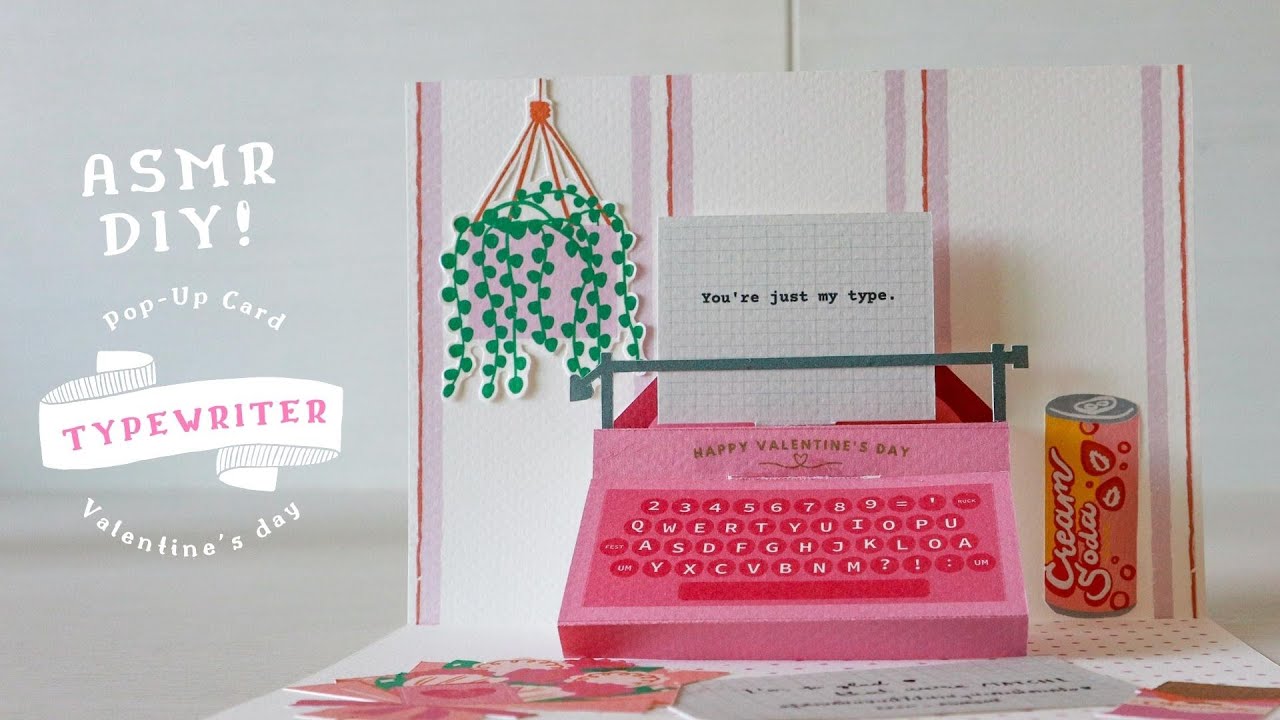 ASMR DIY Typewriter Pop-Up Card - Valentine's gift for boyfriend