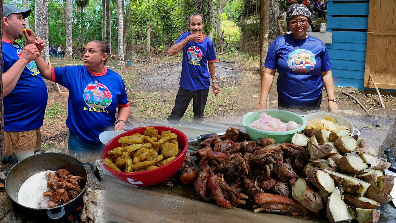 Chicharrones en la Casa de Guaro, Comida Dominicana del Campo
