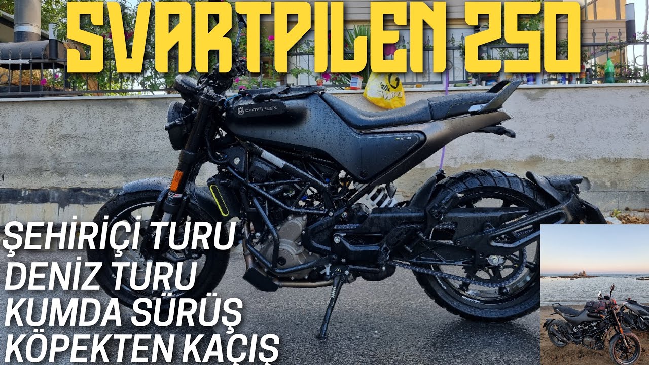 Husqvarna Svartpilen 250 ile Şehiriçi ve Deniz Turu | Kumda sürüş | Gece Turu | Hızlanma | Vlog | 4k
