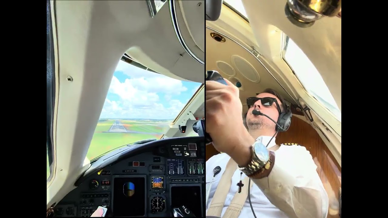 Citation Excel landing on RWY 11L at Brasília international airport. 
