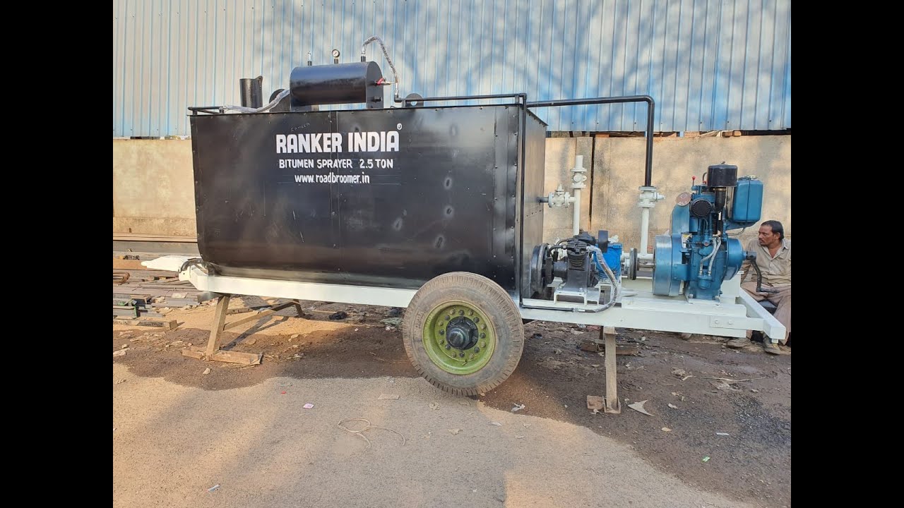 Trolley mounted 2.5 ton bitumen Sprayer, Emulsion Sprayer with mini Spray bar.