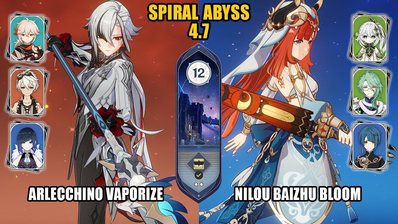 (F2P) Arlecchino Vaporize & Nilou Baizhu Bloom | Spiral Abyss 4.7 - Floor 12 | Genshin Impact