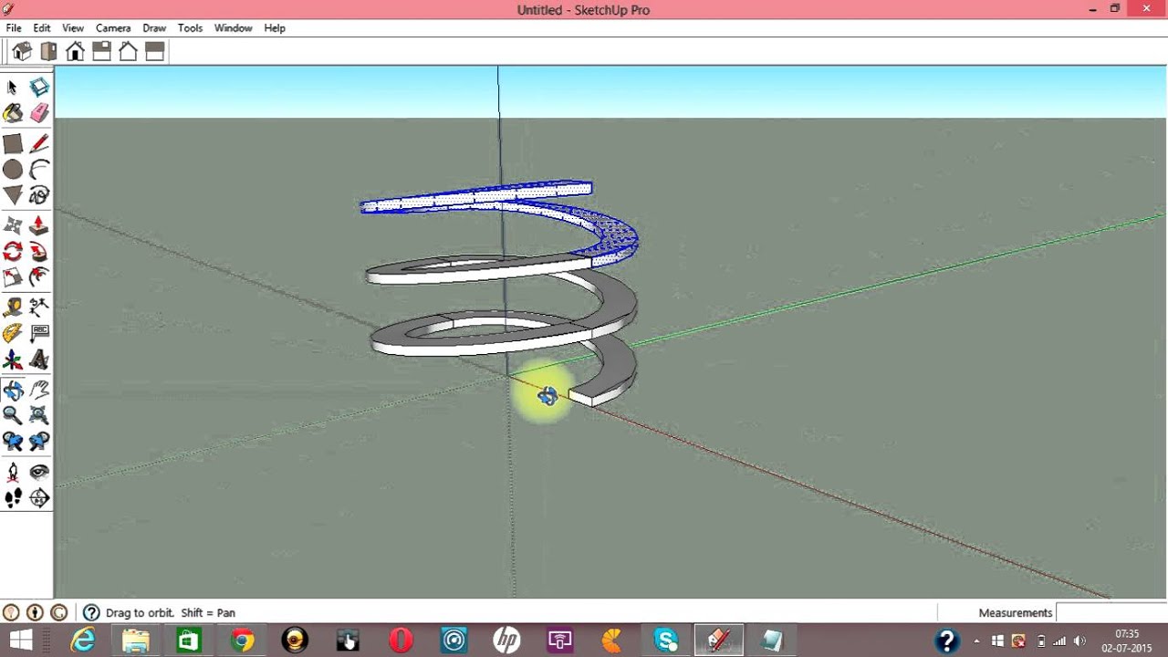 Google Sketchup Tutorial Complex Spiral Ramp