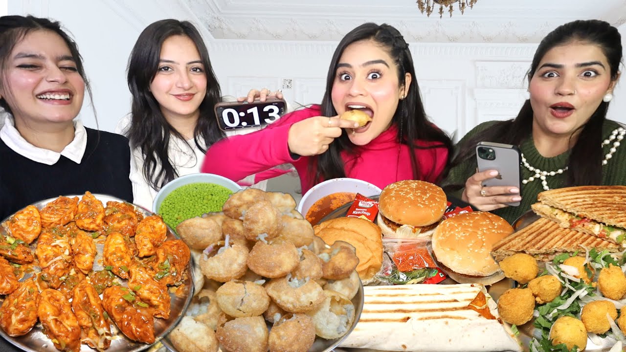 Guess the REAL or CAKE Food Eating Challenge/ Golgappa, Manchurian Momos, Sandwich, Burger, Vada Pav