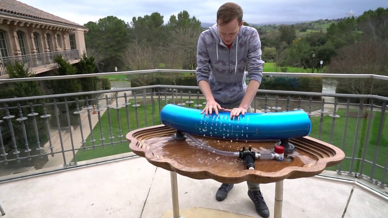 James Hancock playing hydraulophone at CCRMA, Stanford University