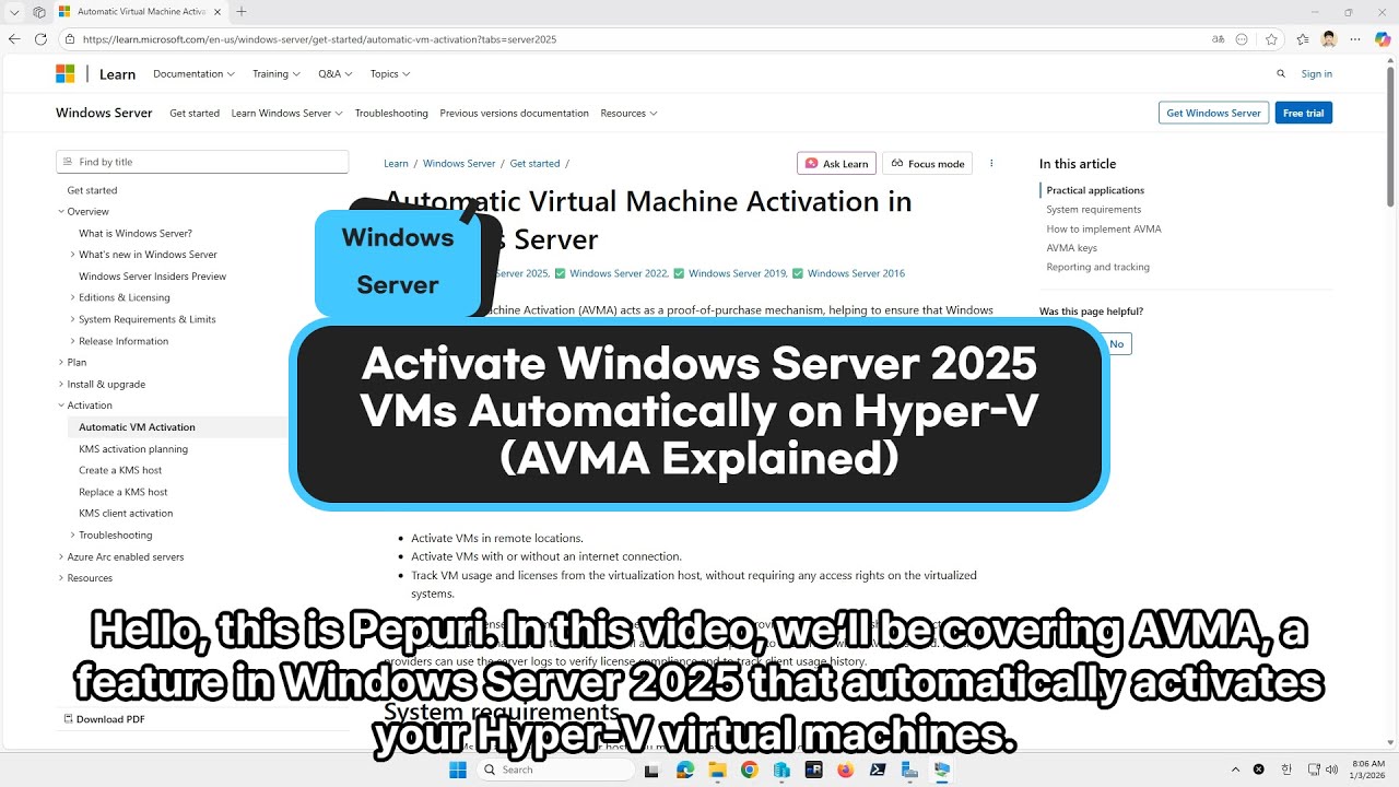Activate Windows Server 2025 VMs Automatically on Hyper-V (AVMA Explained)