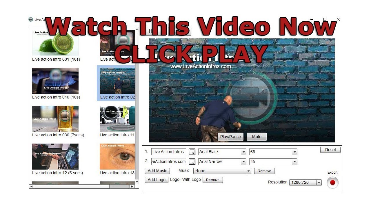 Live Action Intros: Live Action Intro Video Maker Software