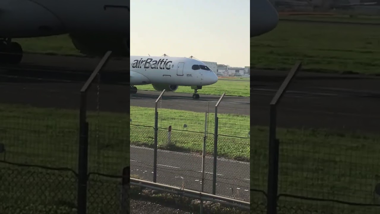 Hear those Air Baltic A220 engines roar while taxiing!!