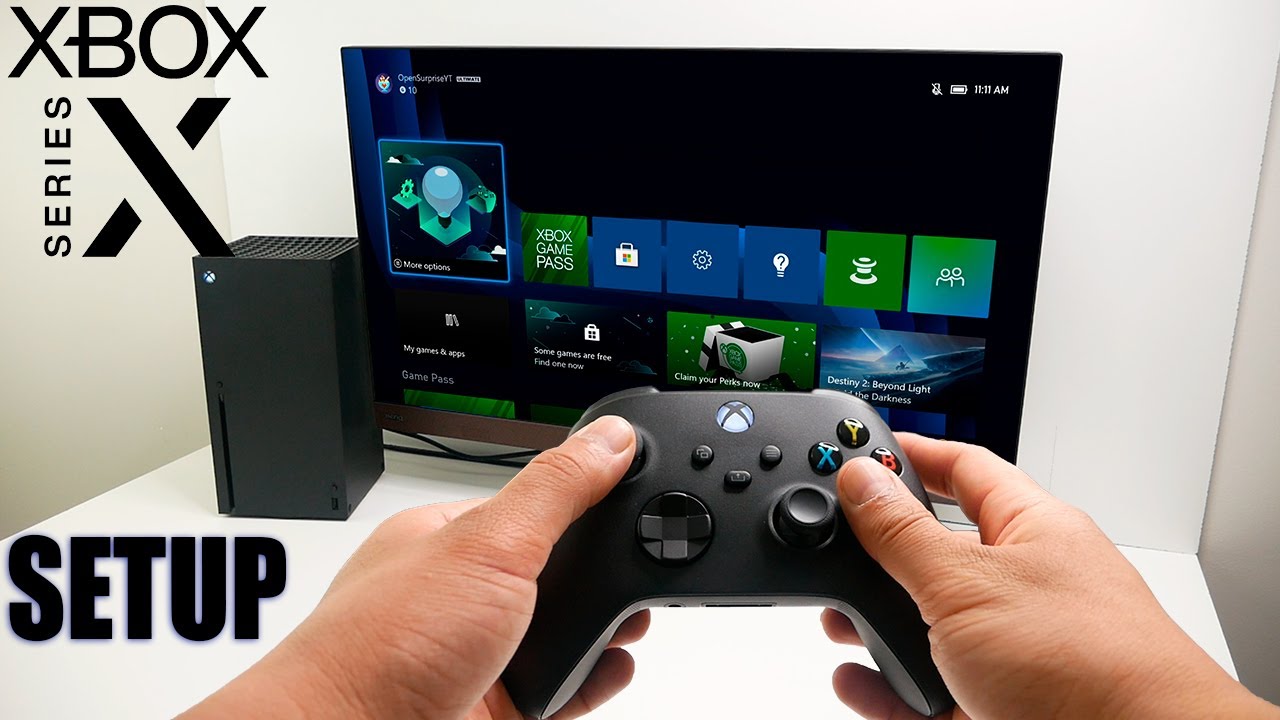 Панель управления и игровой процесс начальной настройки Xbox Series X