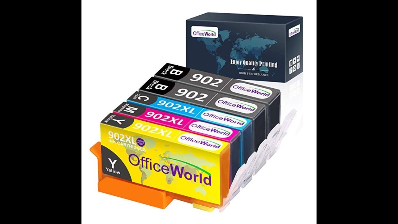 OfficeWorld 5 Pack 902XL Compatible Ink Replacement for HP 902 Ink Cartridge, Work with HP OfficeJet