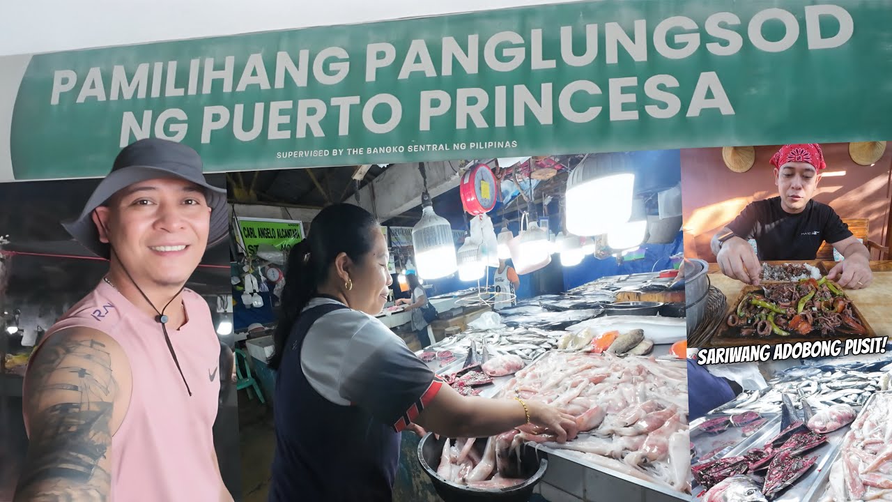 Fresh Seafood From Market of Palawan to our Table.Sobrang Sarap ng Sariwang Adobong Pusit.