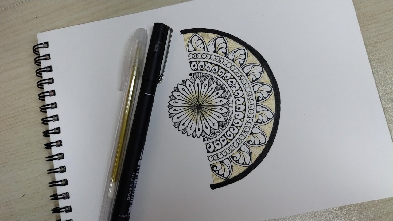 Half mandala art 🦋🦋#mandala #art #mandalaart #auramandalas #meditativemandalaart 