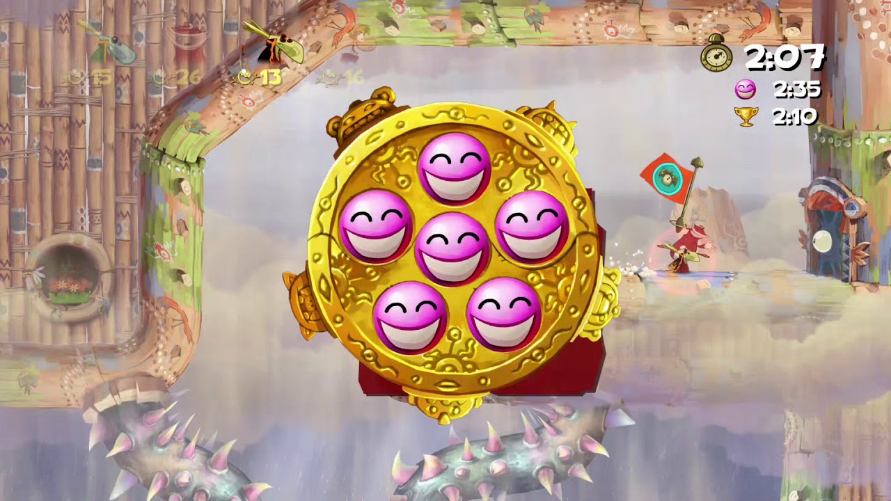 Rayman Origins (4 Players) #72 Grumbling Grottos Time Trials