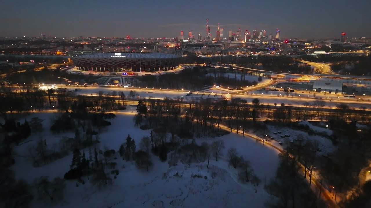 🇵🇱❄️Warszawa, PGE Narodowy❄️. DJI Mini 4 Pro.
