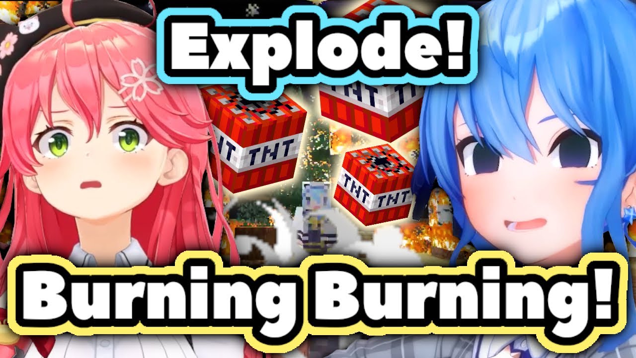Suisei & Miko Explode Everything in Minecraft (But Hoshiyomi...)【ENG Sub / hololive】