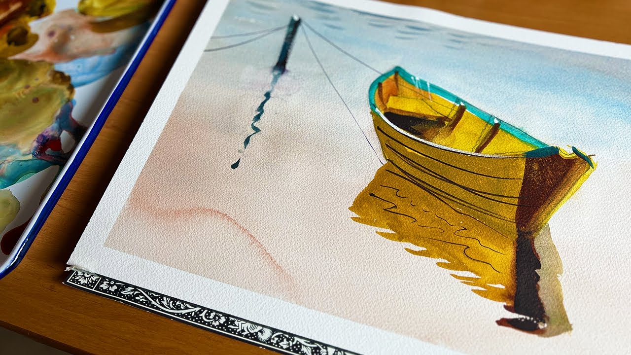 Barque Aquarelle en 3 Couleurs (TUTO)