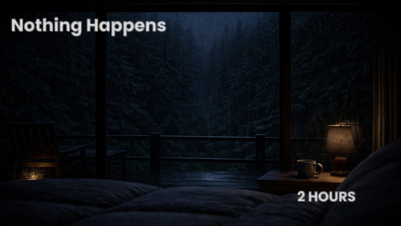 Nothing Happens for 2 Hours - Gentle Cabin Rain for Deep Sleep