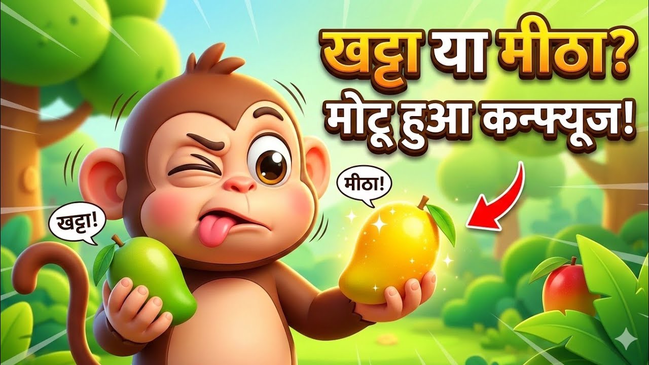 खट्टा या मीठा? मोटू हुआ कन्फ्यूज! | मोटू बंदर का खट्टा-मीठा आम 