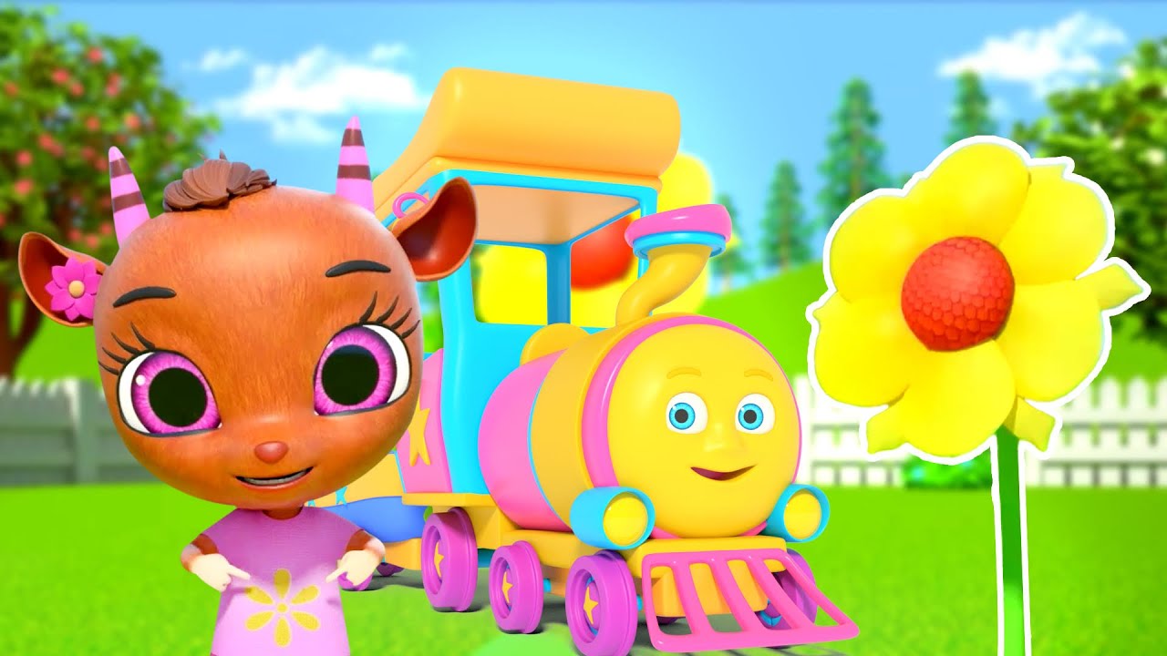 The Color Song, Kids Learning Video with Huffy Puffy Train
