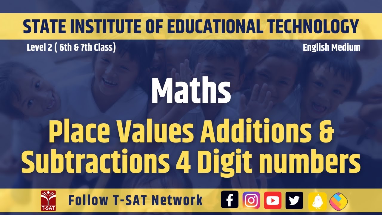 Maths (EM) - Place Values Additions & Subtractions 4 Digit numbers | SIET (6th & 7th Class) | T-SAT