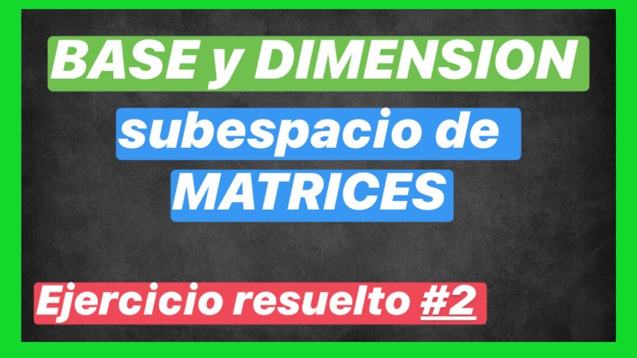 BASE de un subespacio de MATRIZ simétrica con traza nula (41/113) | SUBESPACIOS VECTORIALES