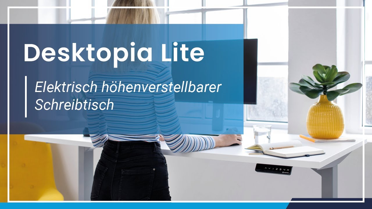 Ergotopia&reg; Desktopia Lite - Elektrisch h&ouml;henverstellbarer Schreibtisch