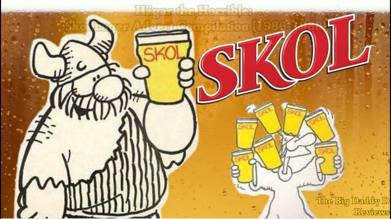 Реклама пива Hägar the Horrible Skol Lager из 80-х (1986-1988)