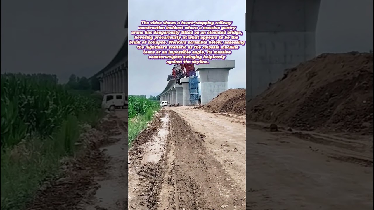 Bridge Too Far: Giant Gantry Crane's Terrifying Tilt!