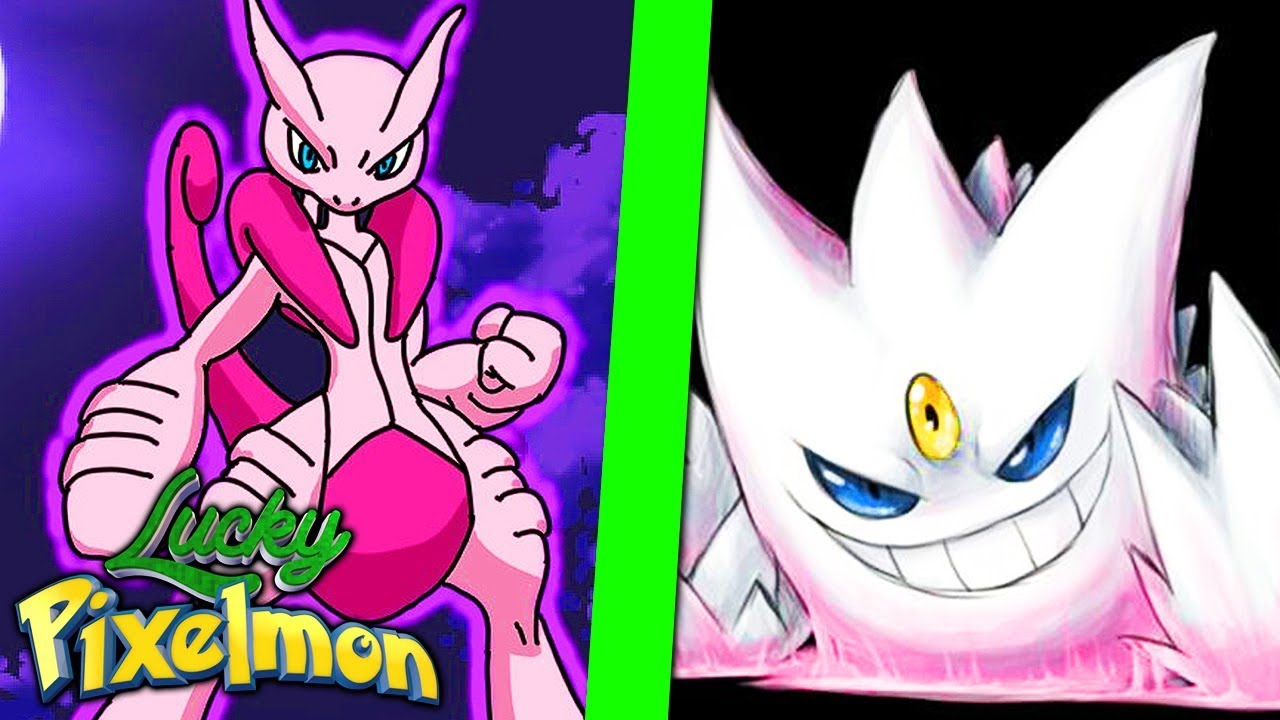 Minecraft Lucky Pixelmon - MEGA GENGAR SHINY vs MEGA MEWTWO X ! MORREU DE UM SÓ ATAQUE ?!