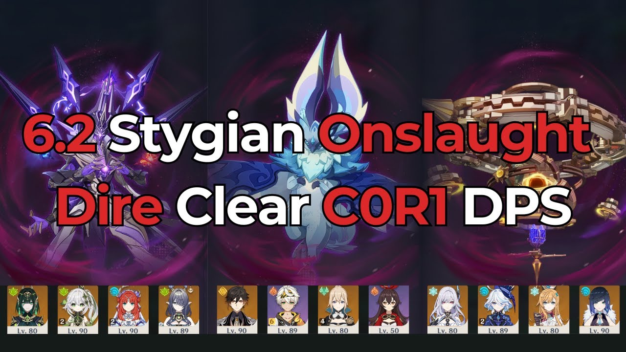 Stygian Onslaught 6.2 Dire Difficulty Clear with COR1 DPS Genshin Impact