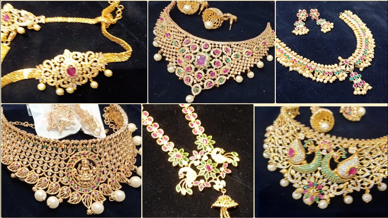 Cheap 1 Gram Gold Jewellery (Wholesale and Retail) Jumkis, chandbali, Necklace, Chokers, Bridal sets