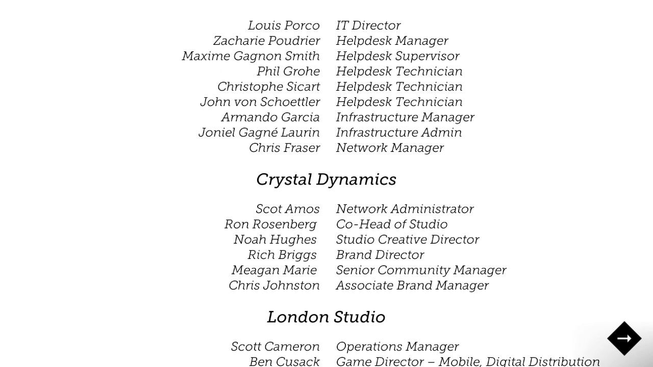 Lara Croft GO - Credits
