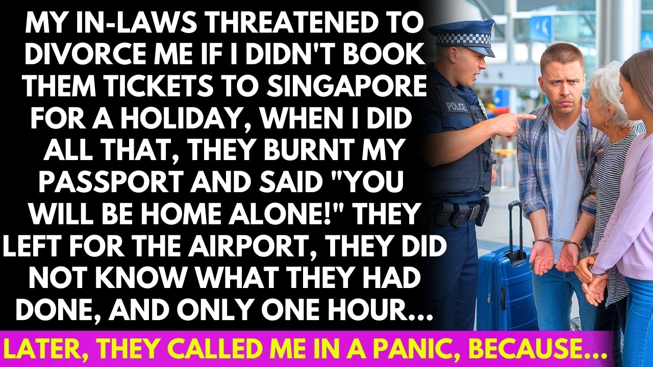 My in-laws demanded I book their trip to Singapore and then burned my passport, saying, 