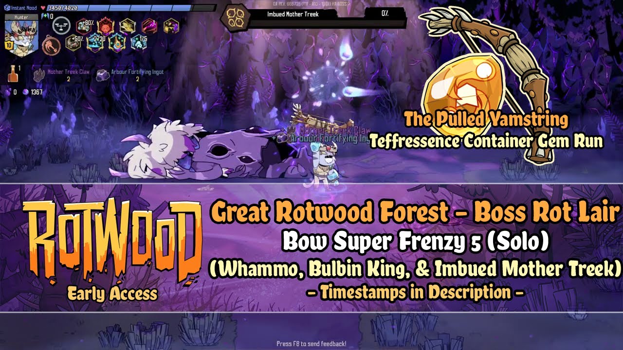Rotwood Early Access - Great Rotwood Forest: Boss Rot Lair [Bow SF5] Solo Run (Imbued Mother Treek)