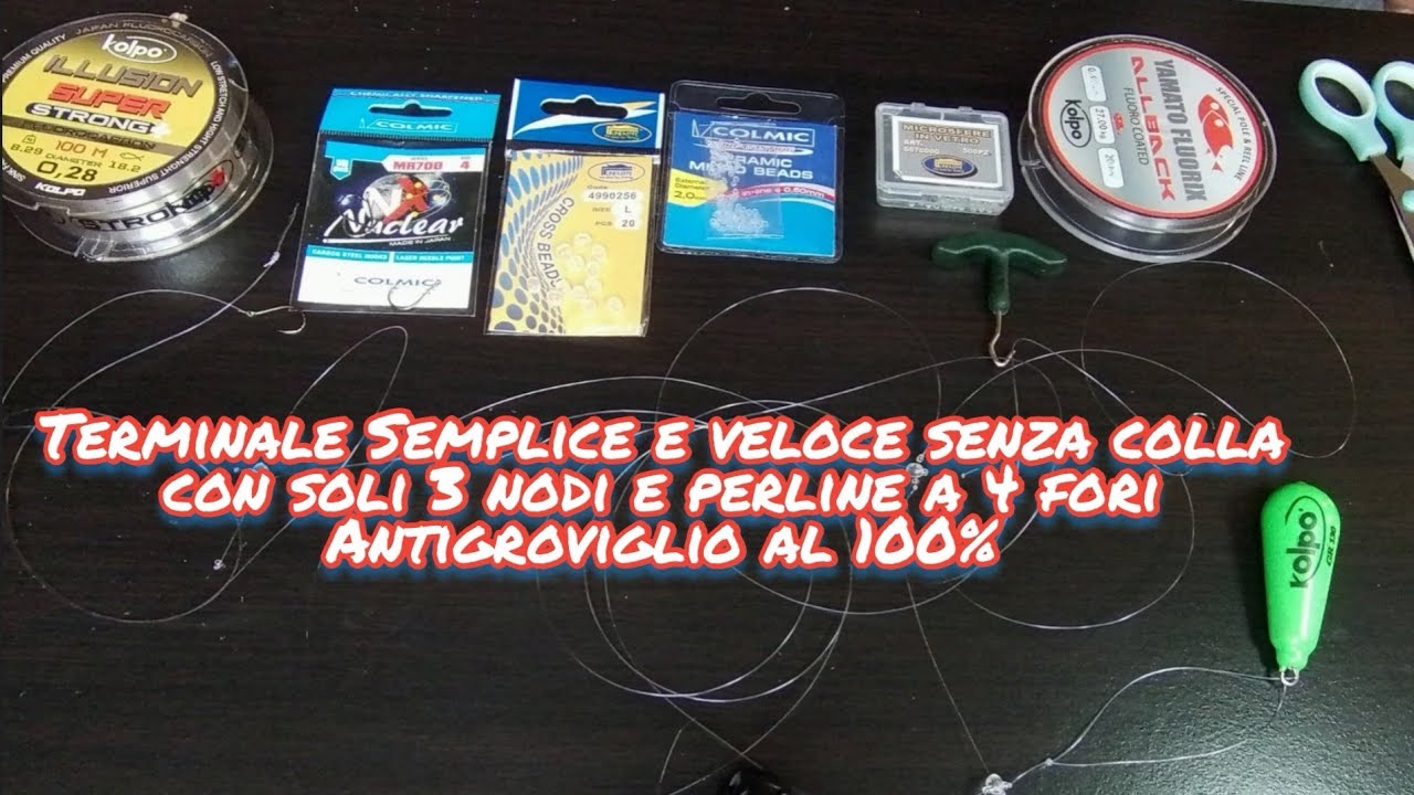 Terminale da bolentino - tutorial completo - con perline 4 fori no colla #barca #pesca #bolentino