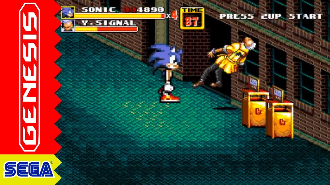 Sonic and Miku in Streets of Rage 2 (Sega Genesis) - Longplay
