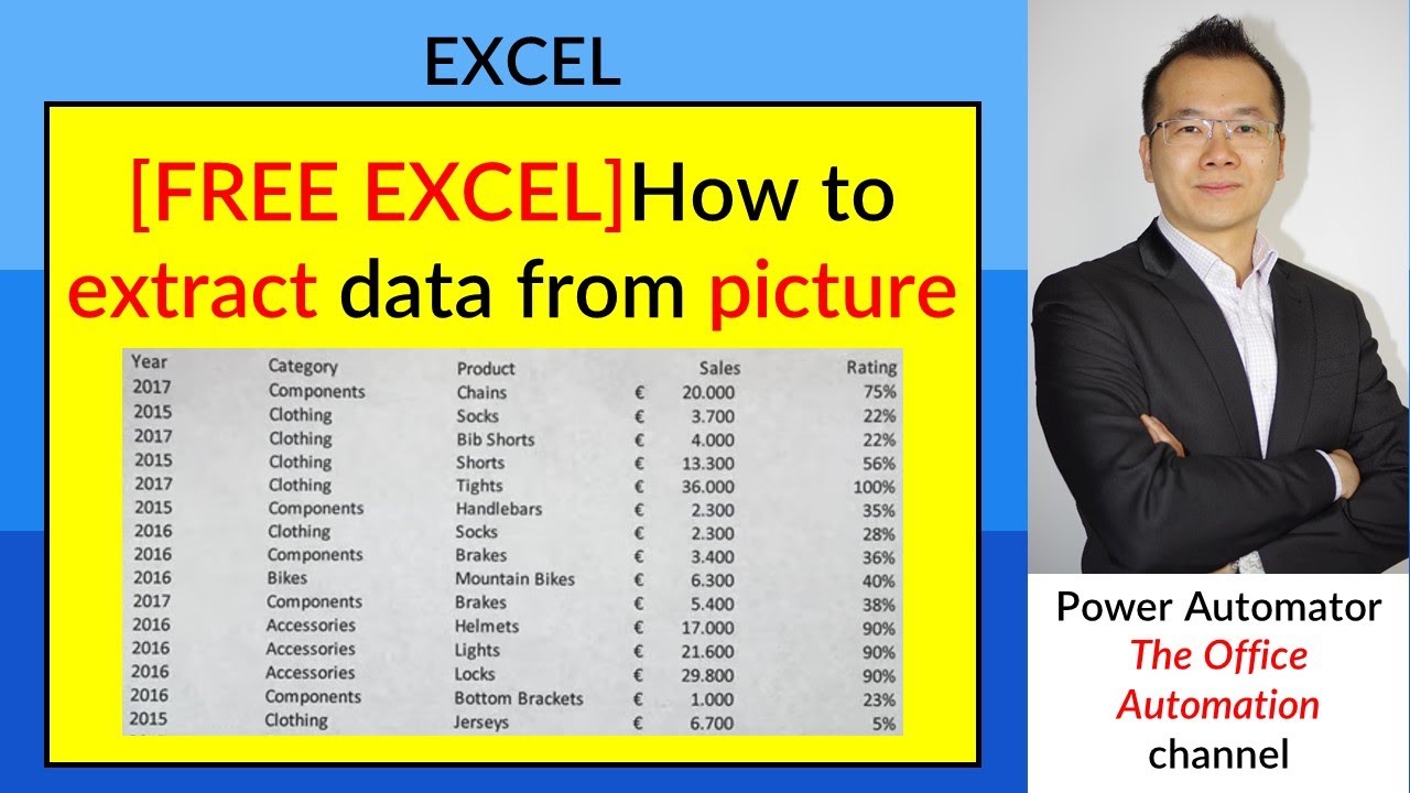Use Free Excel to extract data from picture! No need to use other AI or ChatGPT