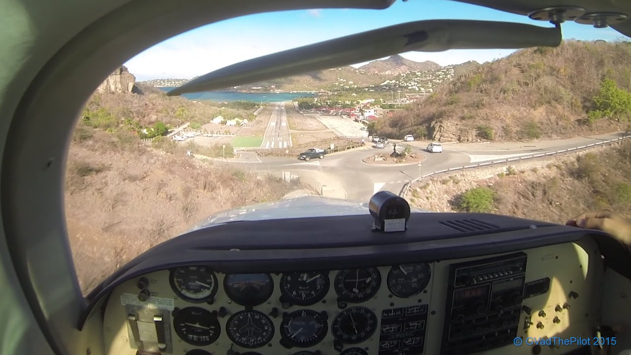 Landing at St Barths TFFJ (Pilots View) _ Straight In RWY 10 (Part 1)