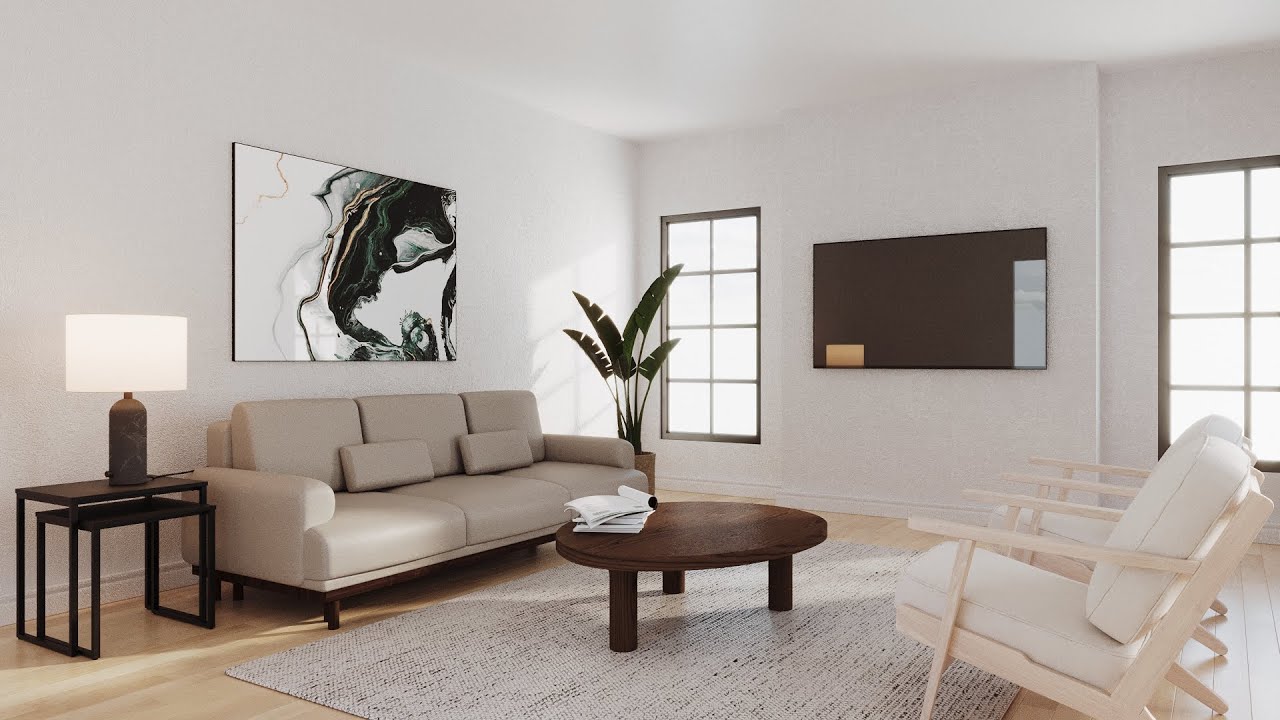 3dsMax Interior Corona Render With Chaos Library Models