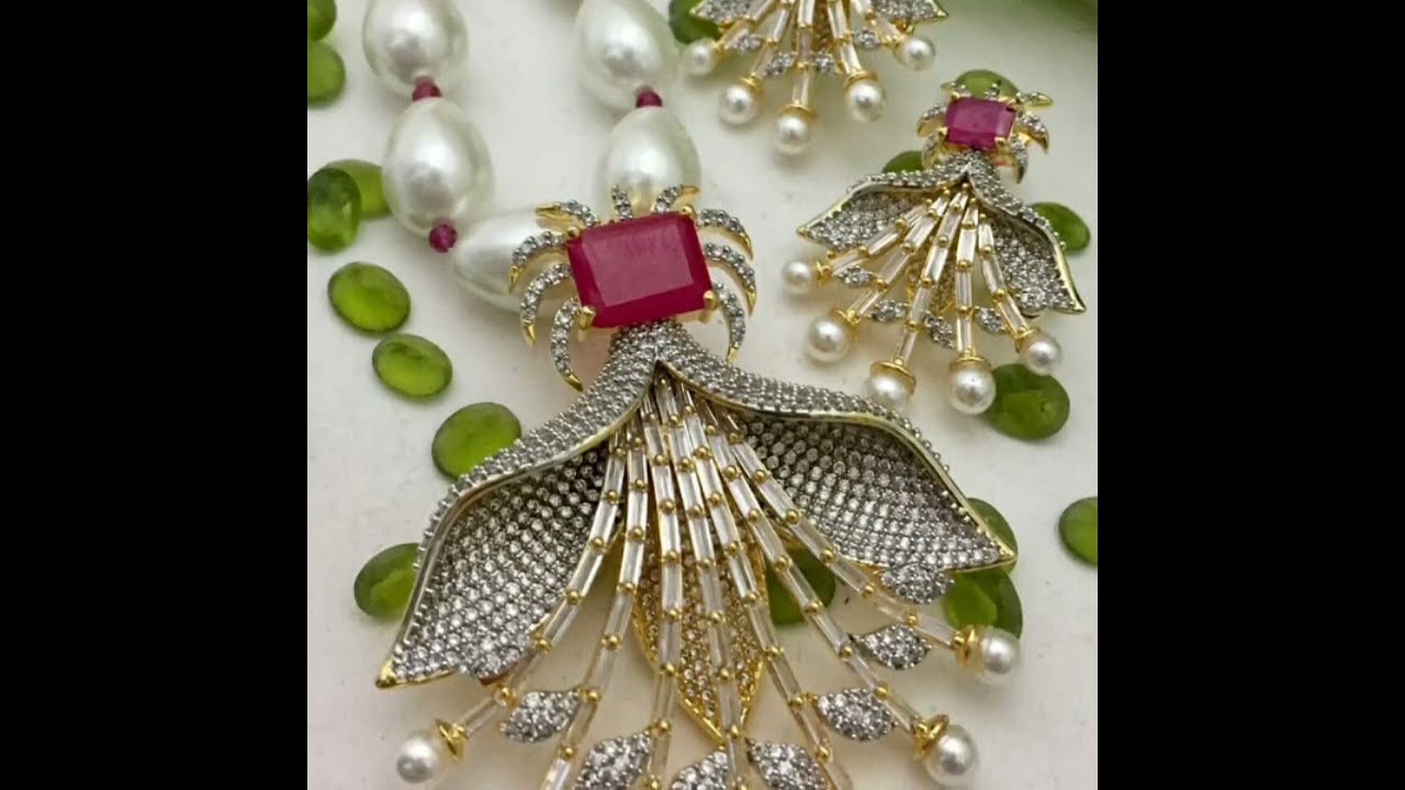 High Quality Jewelry Set | American Diamond Jewelry set | Rose gold party Wear Jewelry set online
