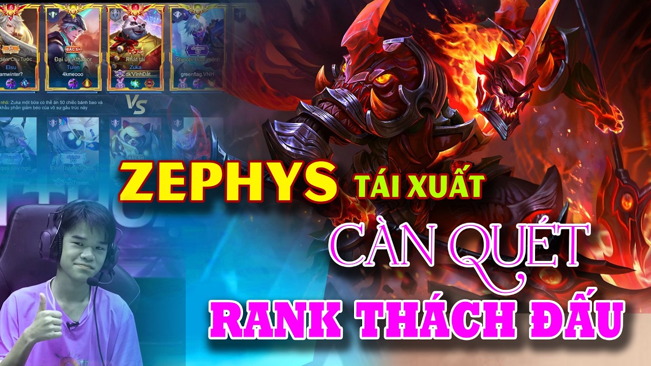 Cách Cu Vĩnh Cầm Zephys Ao Nhây Team Bạn Khóc Nhè Ngay trên Live Rank Thách Đấu