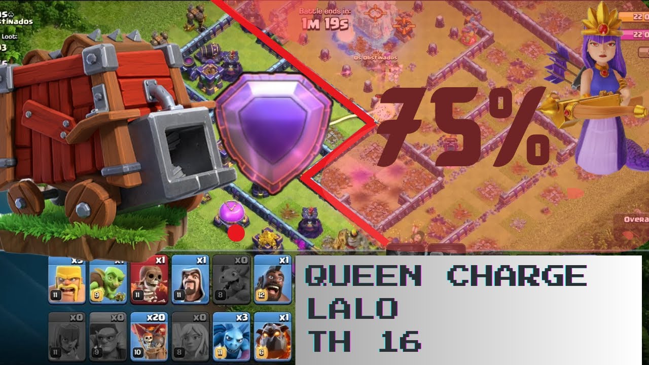 QUEEN CHARGE LOG LAUNCHER DESTROYS WHOLE BASE | QUEEN CHARGE LALO LEGENDS | COC |  ID-9GCULQQPR