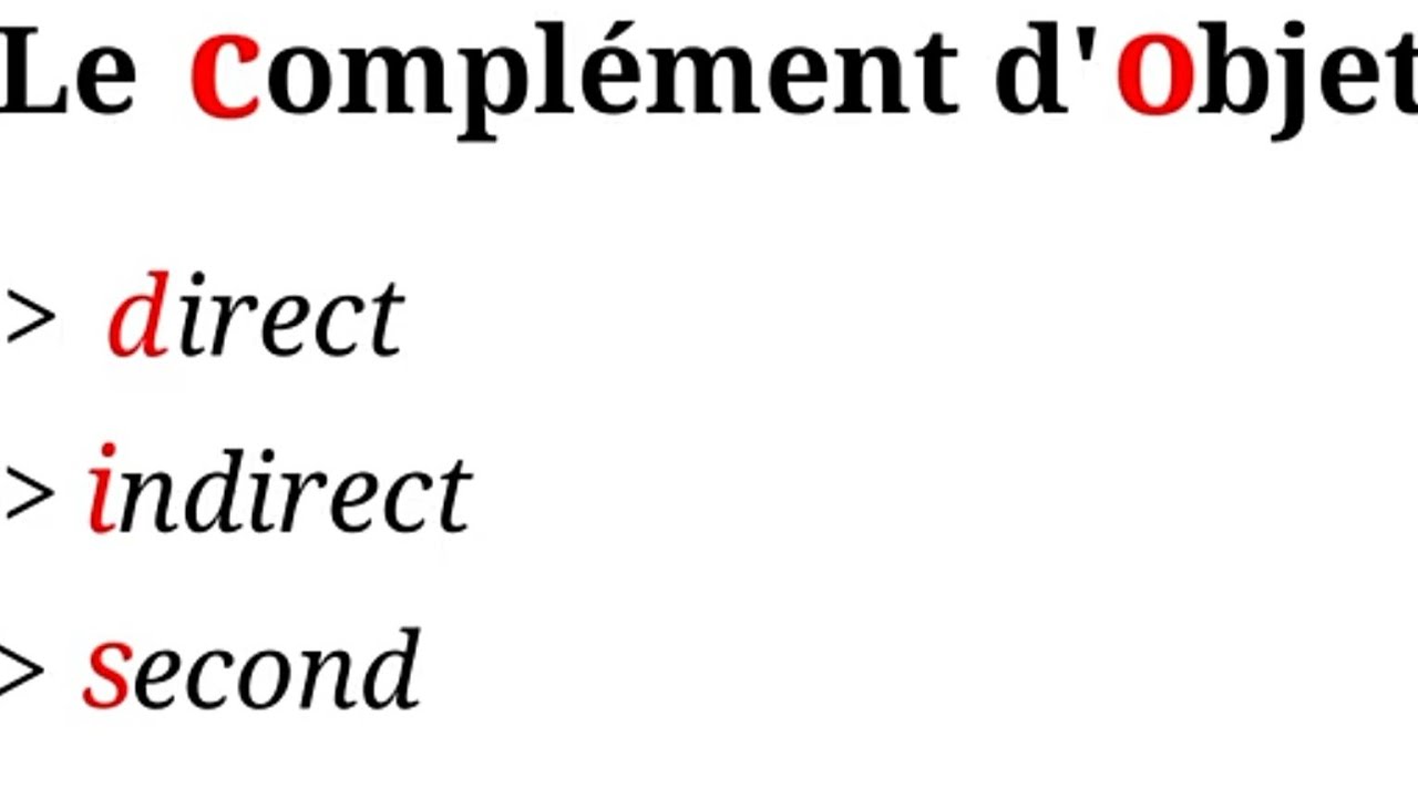 Complément d'objet direct , indirect et second ( COD _COI _COS)